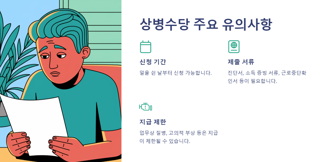 상병수당 신청관련 유의사항