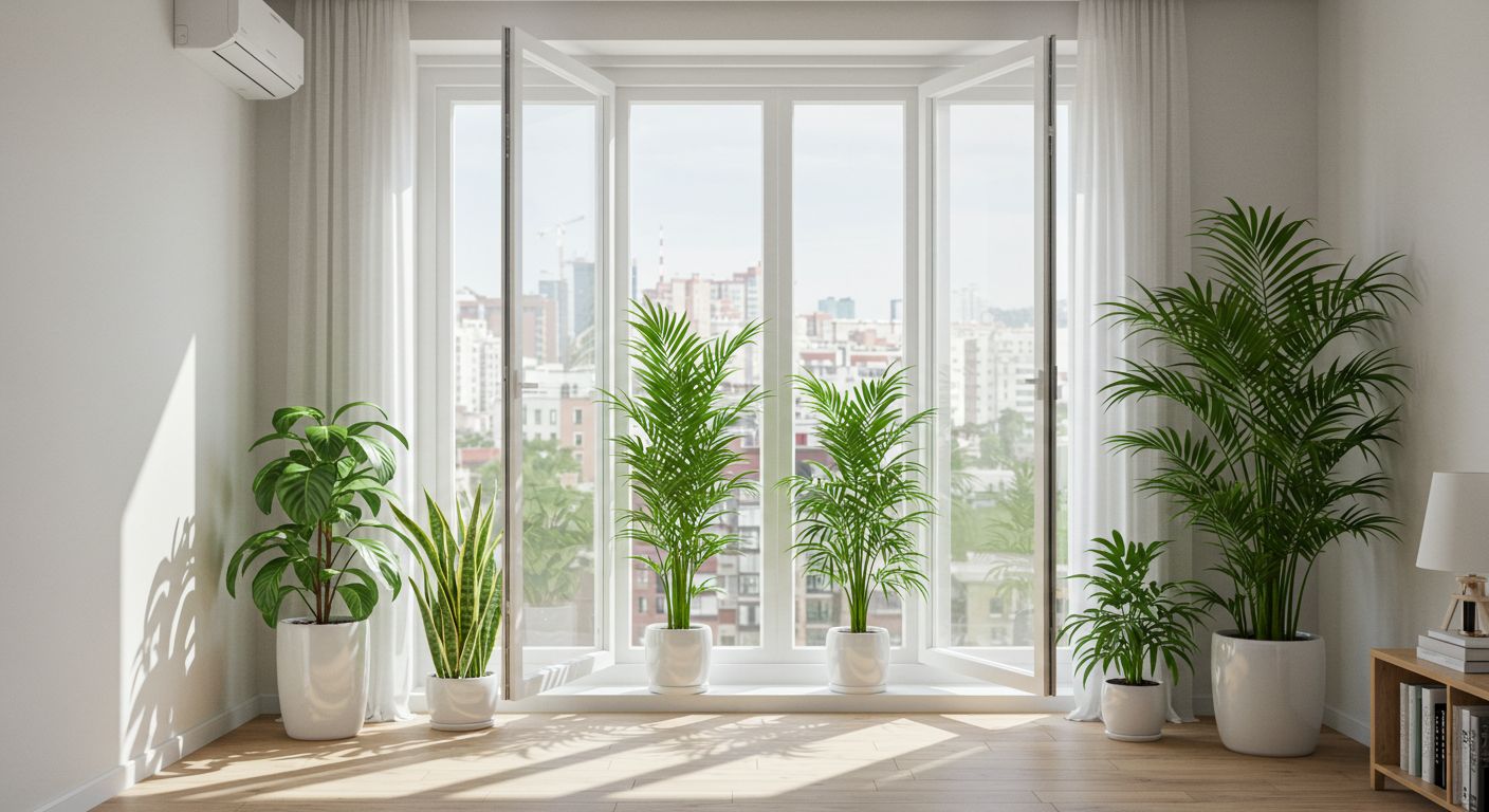 에어컨을 끄고 창을 열고 환기를 하는 집