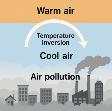 기온역전(Temperature Inversion)과 대기오염: 왜 미세먼지가 빠져나가지 못할까?