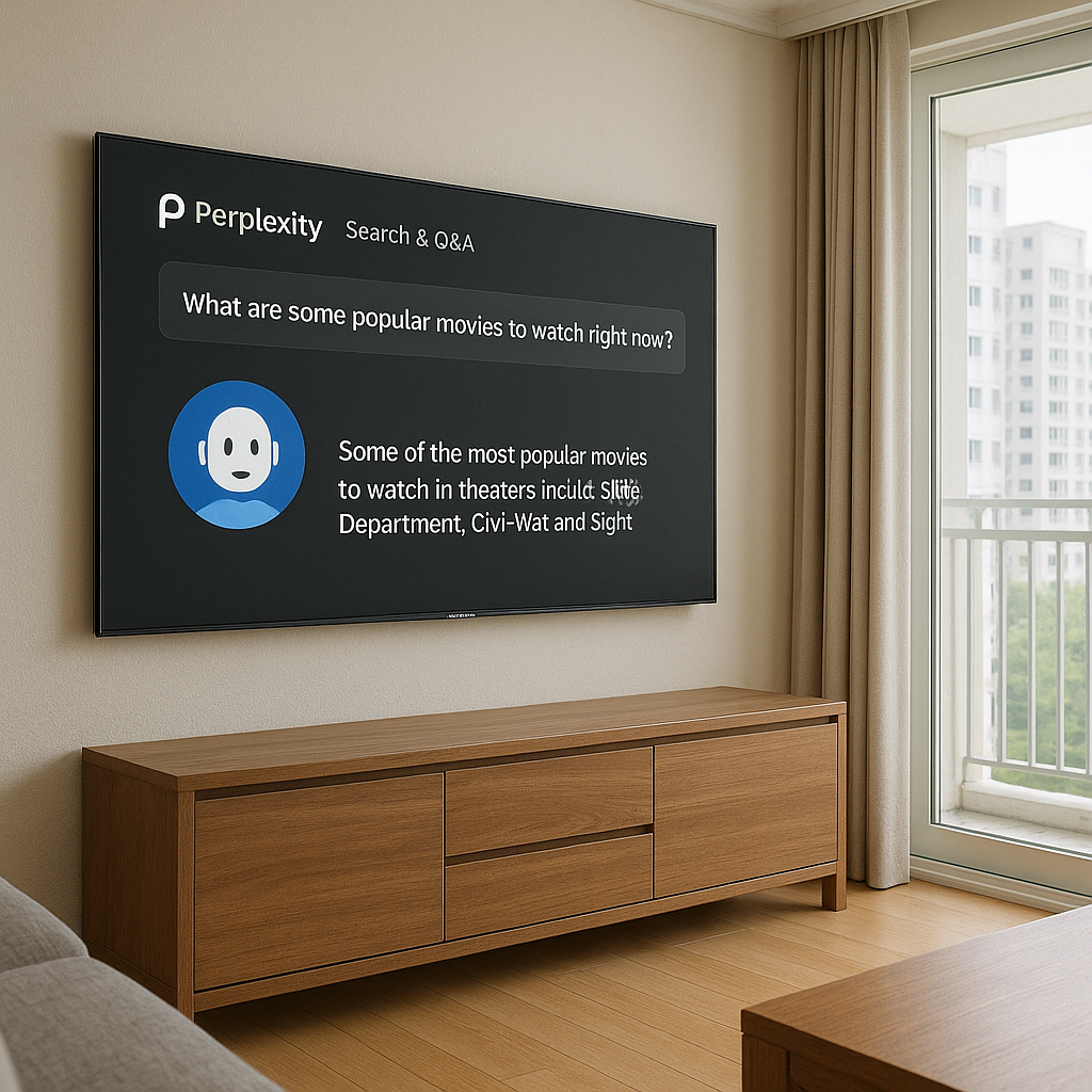 퍼플렉시티 탑재 삼성 TV 예상도 (출처 = AI 생성이미지)