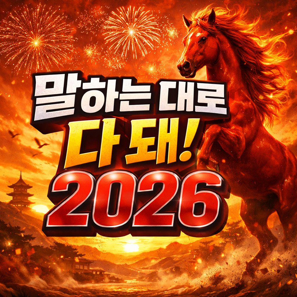 말하는 대로 다 돼 2026, 병오년 붉은 말 응원 새해 이미지
