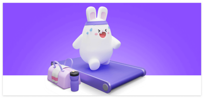 비트버니 토끼가 걷고 있음.