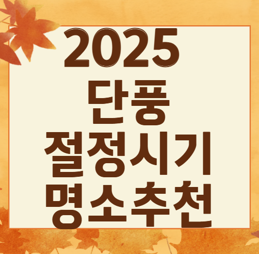 2025 전국 단풍 절정 시기 총정리! ❘ 단풍 명소 추천 BEST 5