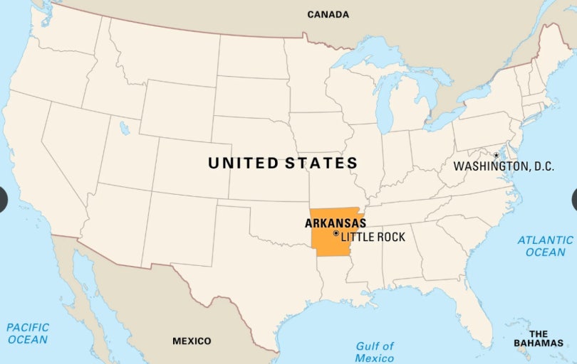미국 아칸소주 위치