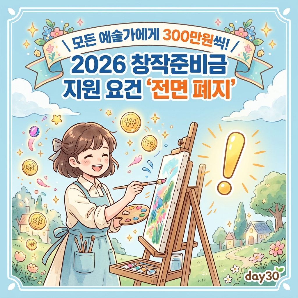 2026년 한국예술인복지재단 예술활동지원금 창작디딤돌 300만원 혜택