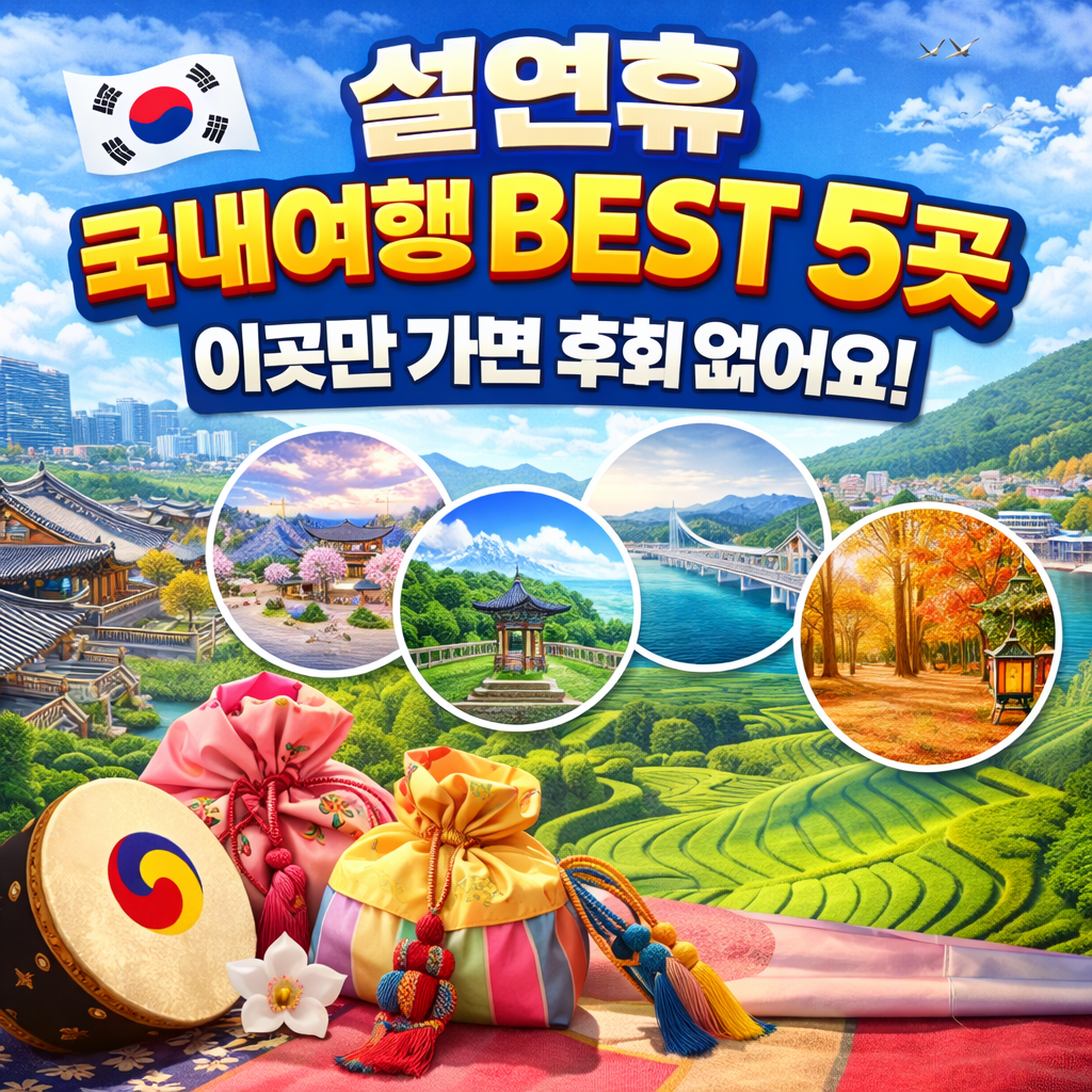 설 연휴 5일 국내 당일/1박 최고의 여행지 5곳 확인하기
