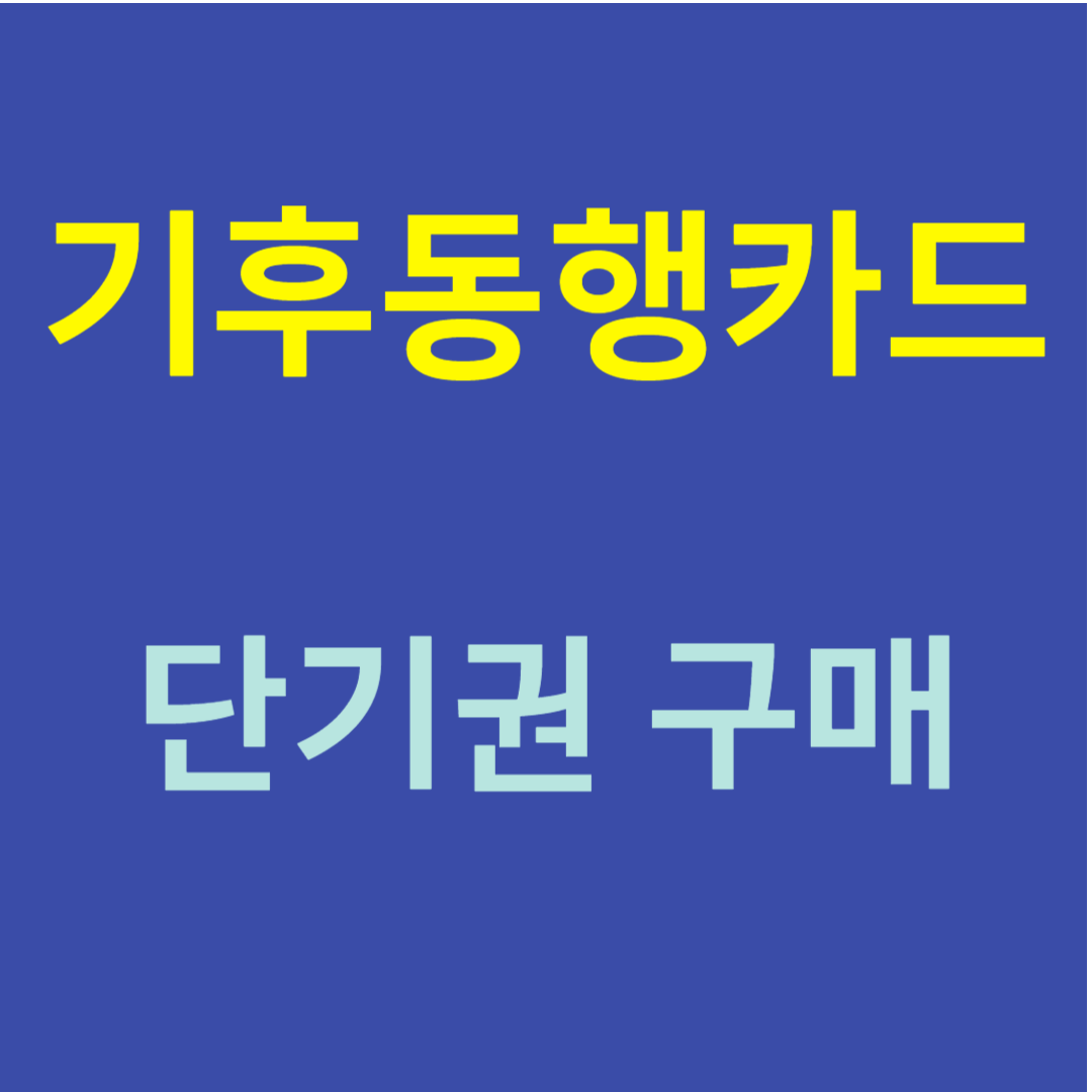 기후동행카드 단기권 구매
