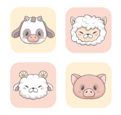 여러 가지 동물띠들의 모습