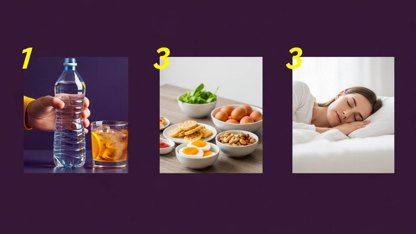 물마쉬고-계란먹고-푹자고 숙취해소방법