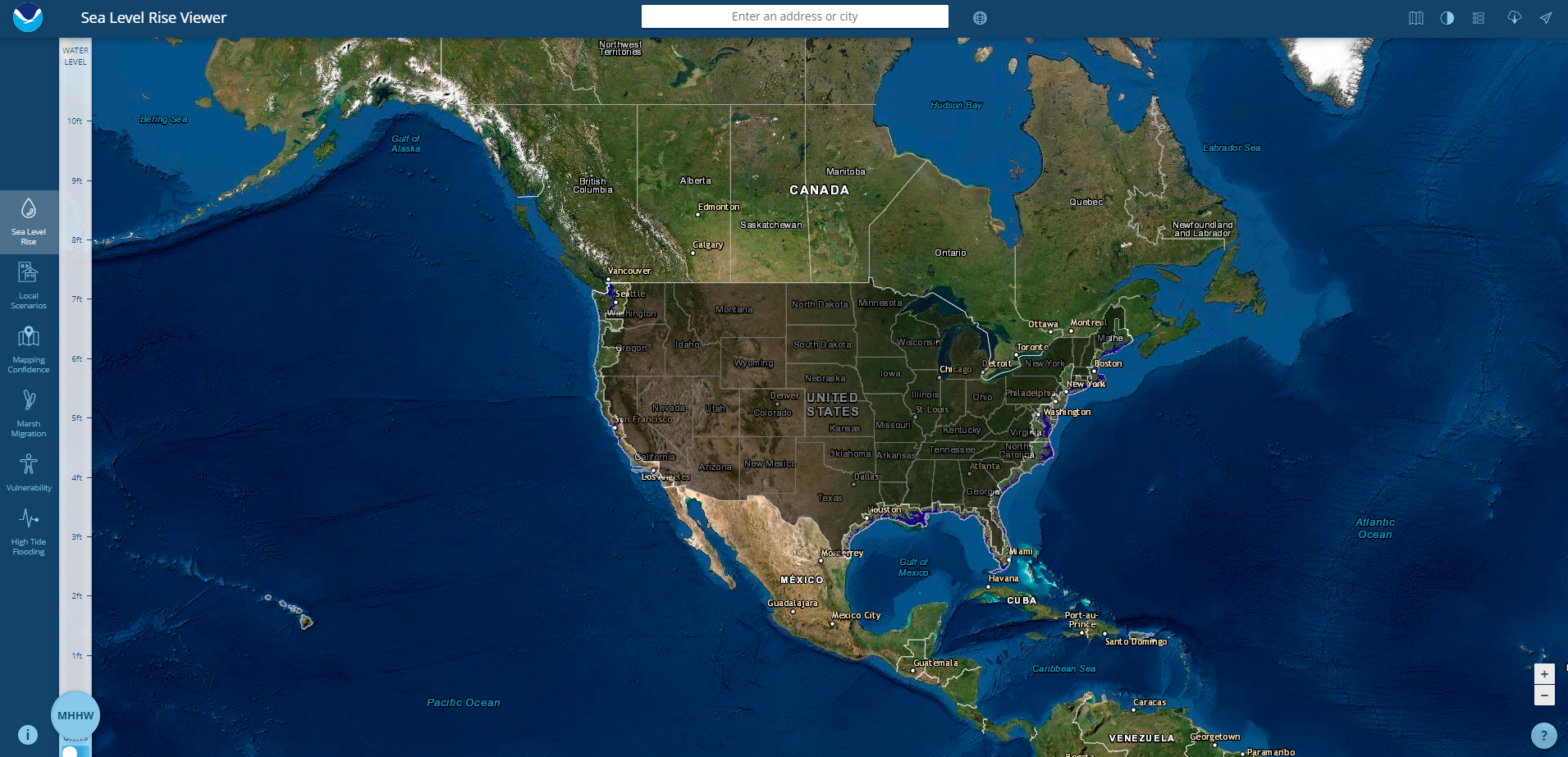 미국 전역 지도