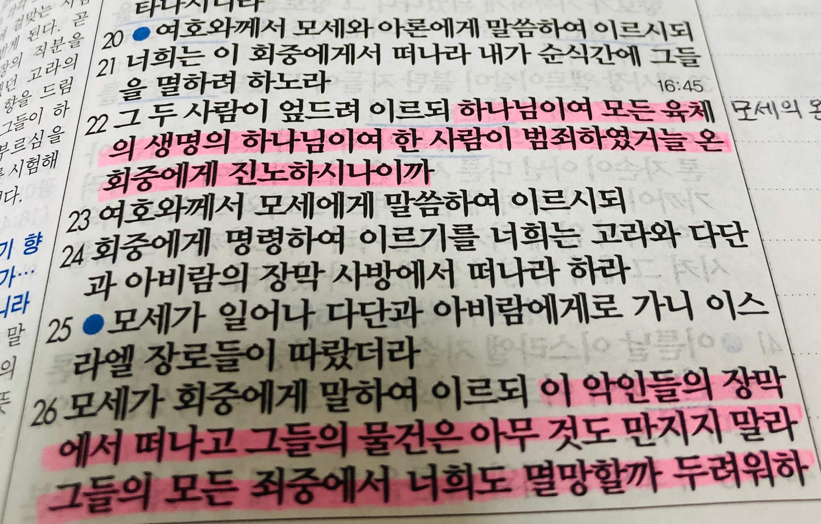 무리의 원망을 이용한 고라와 다단과 아비람의 반역과 모세와 아론의 중보
