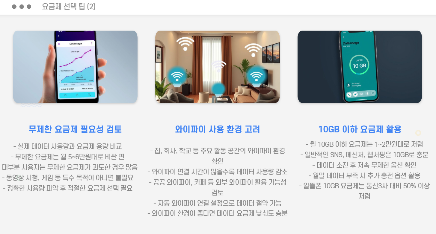 요금제 선택 팁