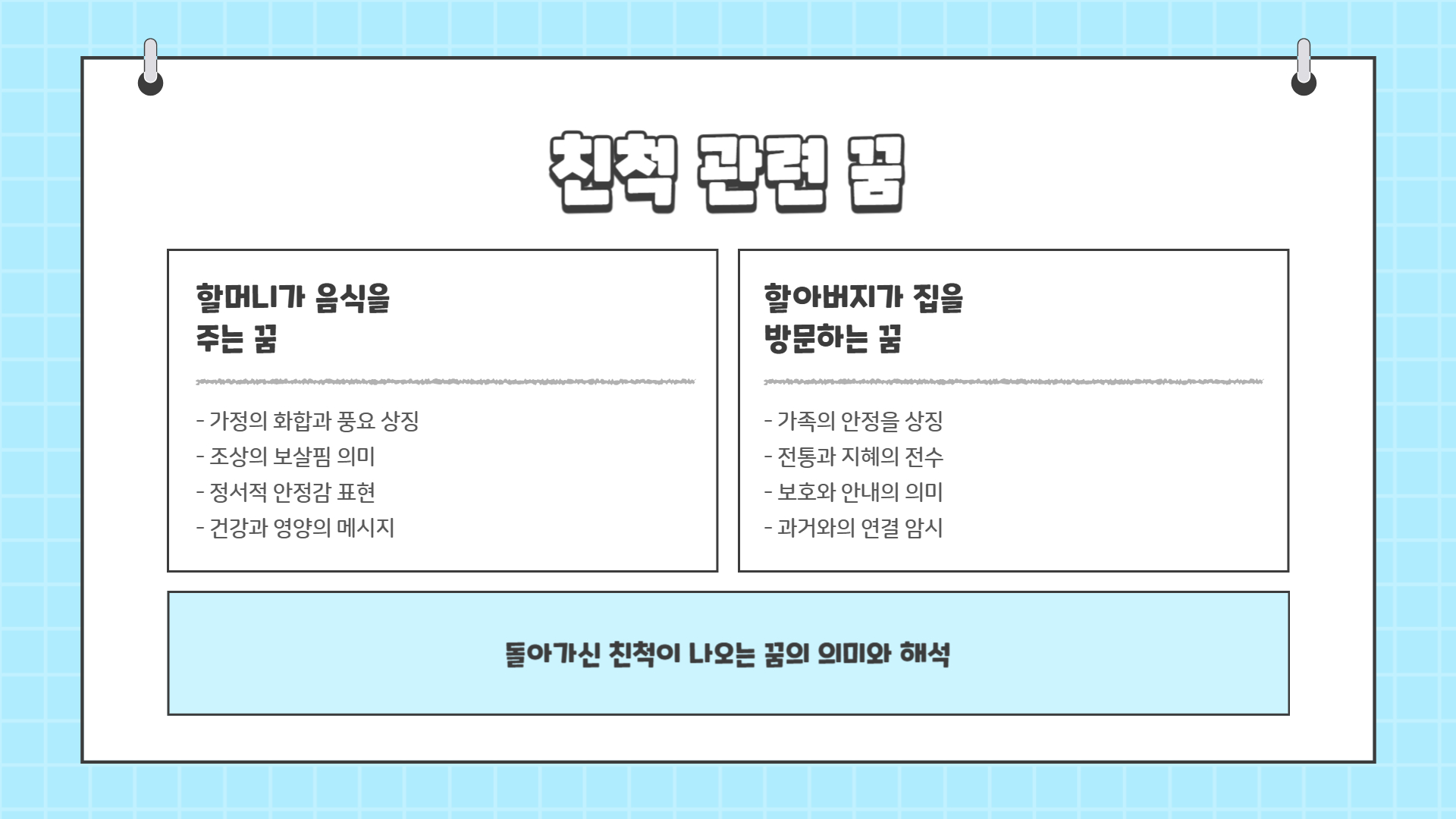 돌아가신 분이 나오는 꿈해몽