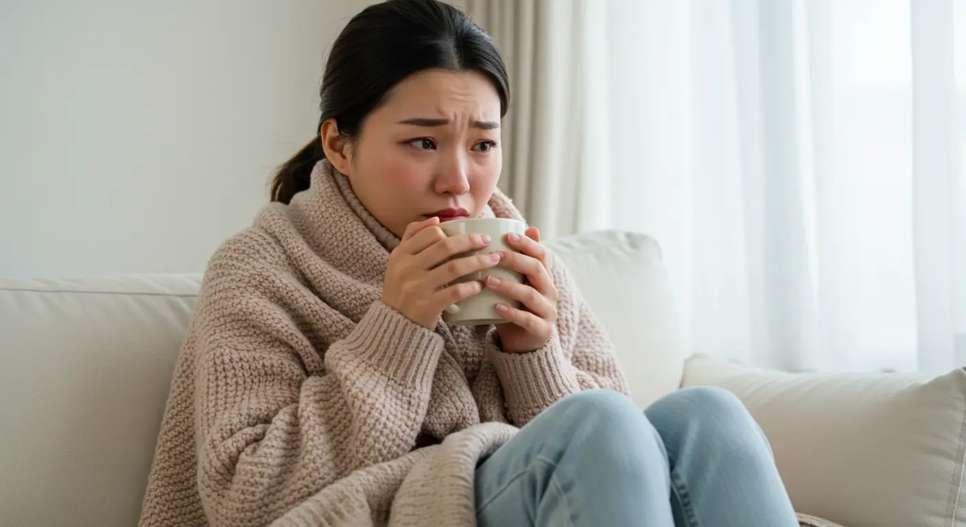 감기에 걸린 여성