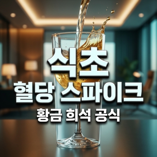 식초를 이용한 혈당 스파이크 방지 방법과 황금 희석 공식을 소개하는 건강 정보 블로그 썸네일