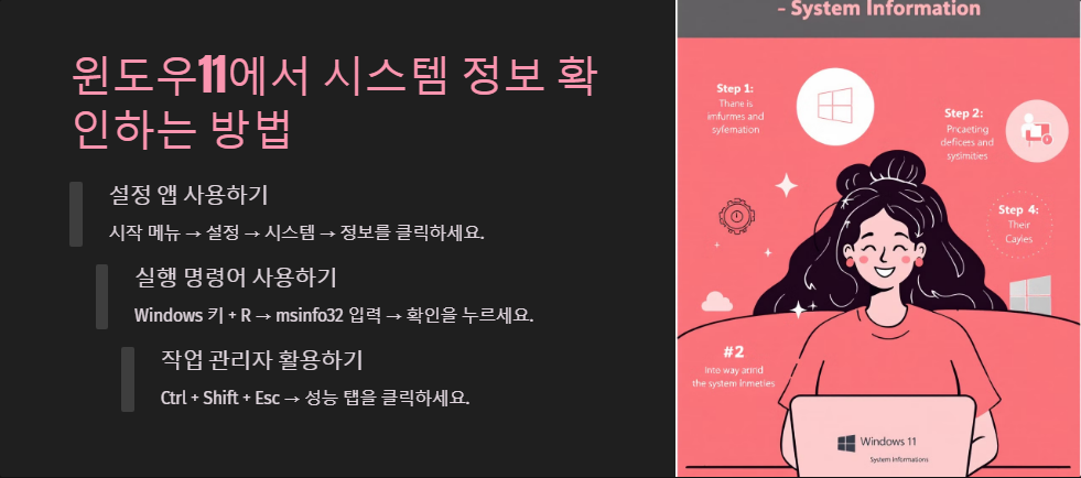 윈도우11에서 시스템 정보를 확인하는 방법