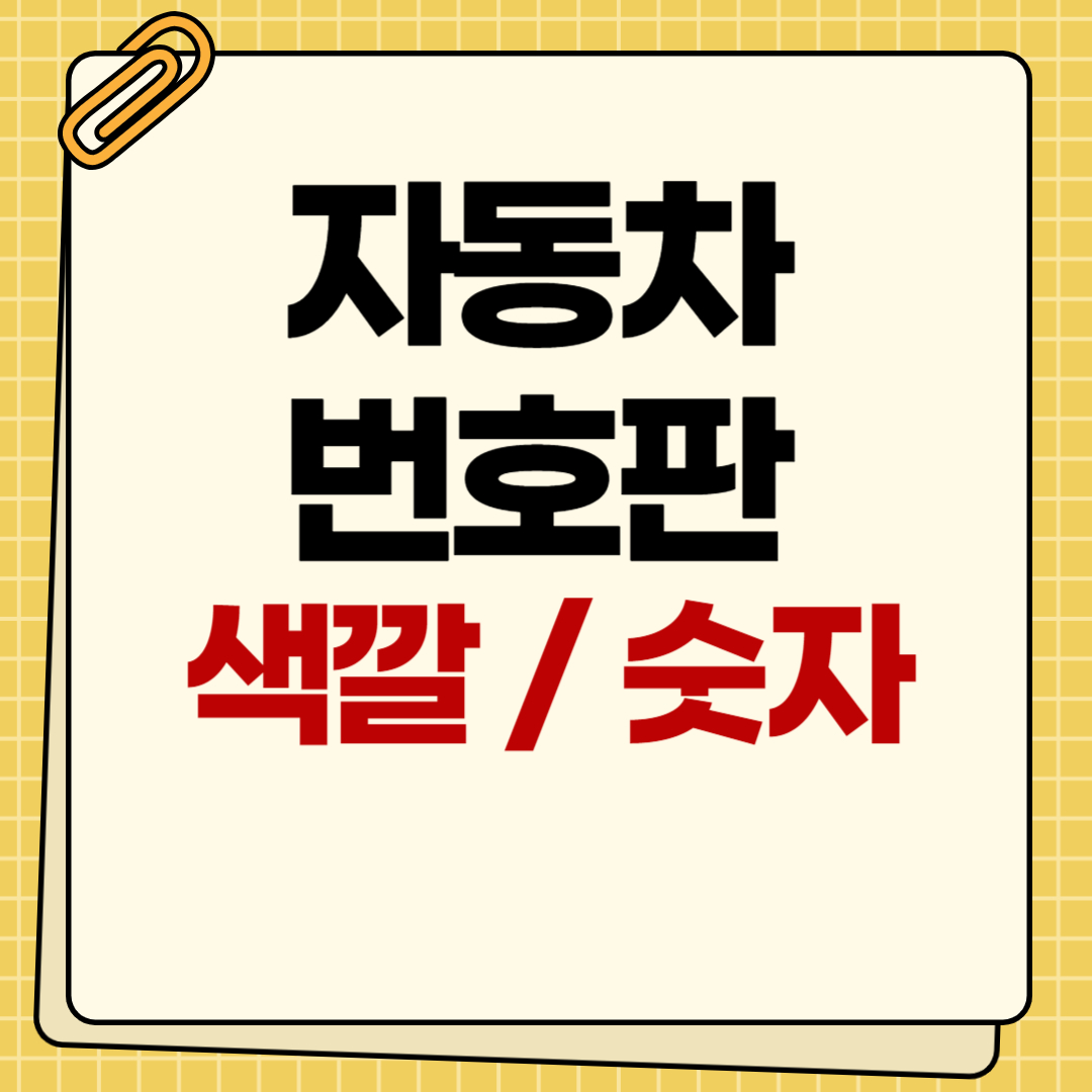 자동차 번호판의 색깔과 숫자