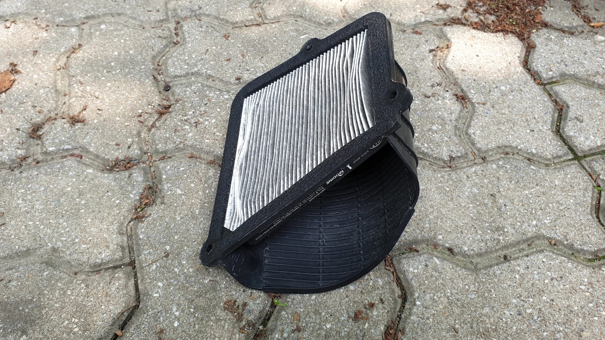 봉고 에어컨필터 끼운 모습