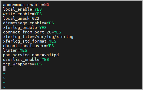 vsftp 설정 값