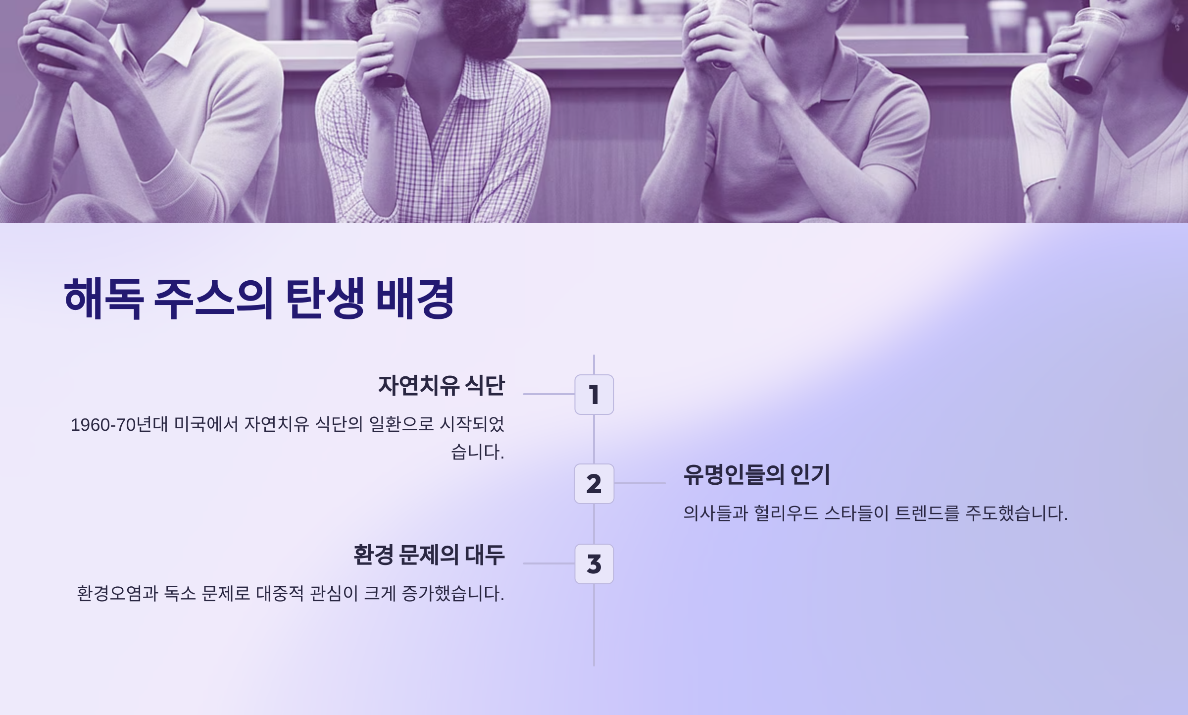 해독 주스의 탄생 배경