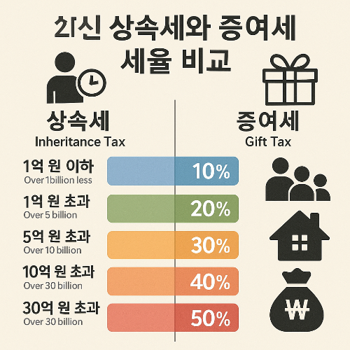 증여세 vs 상속세, 이 차이 모르면 세금 수천만원 더 냅니다! (2025년 면제한도 정리)