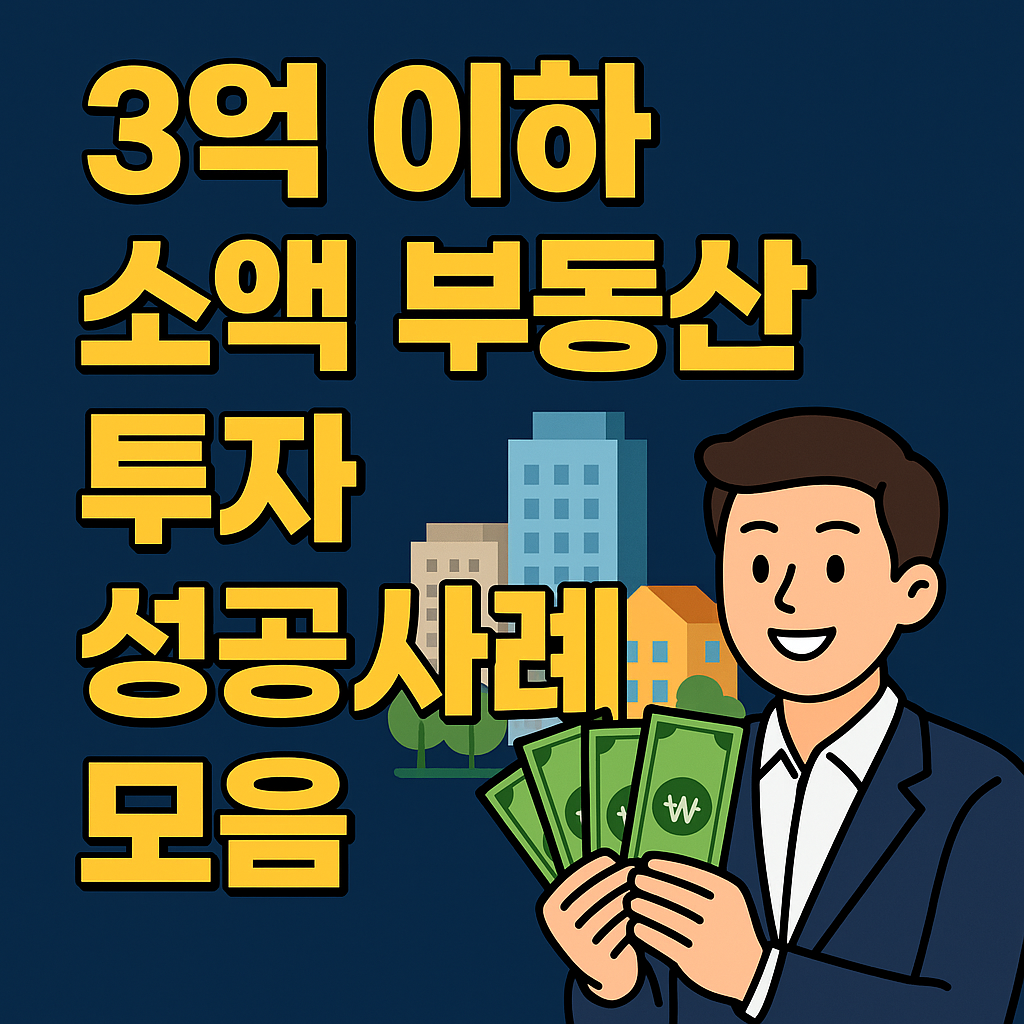 3억 이하 소액 부동산 투자 성공사례 모음 (2025 최신판)