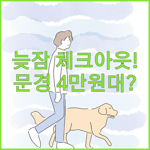 4만원대 최저가 문경 숙소 5곳 늦잠..