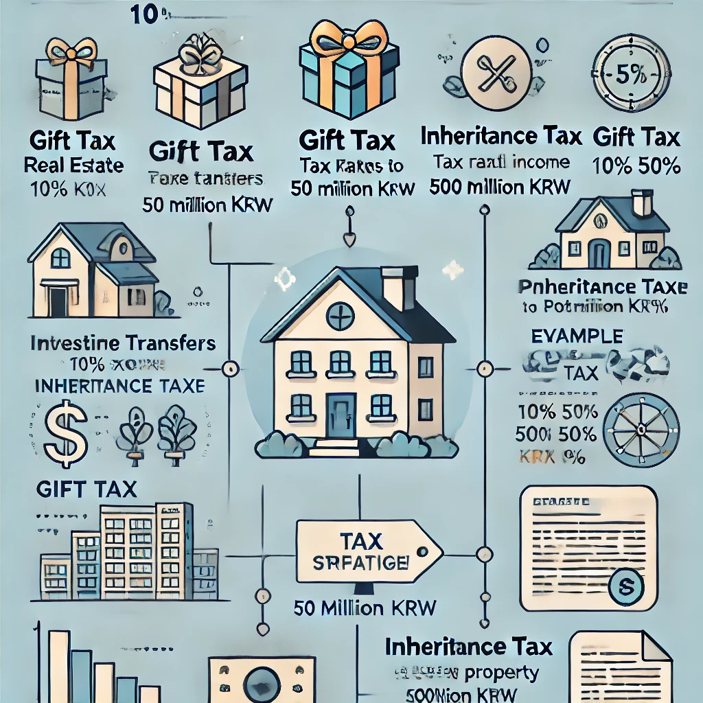 10억 이하 자산에 대한 증여와 상속 비교를 설명하는 인포그래픽, 주요 세금 차이와 전략적 접근법을 포함한 시각 자료