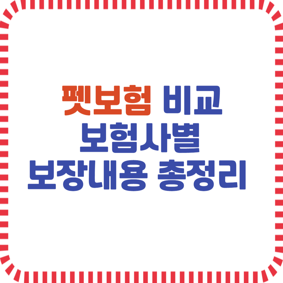 펫보험 비교