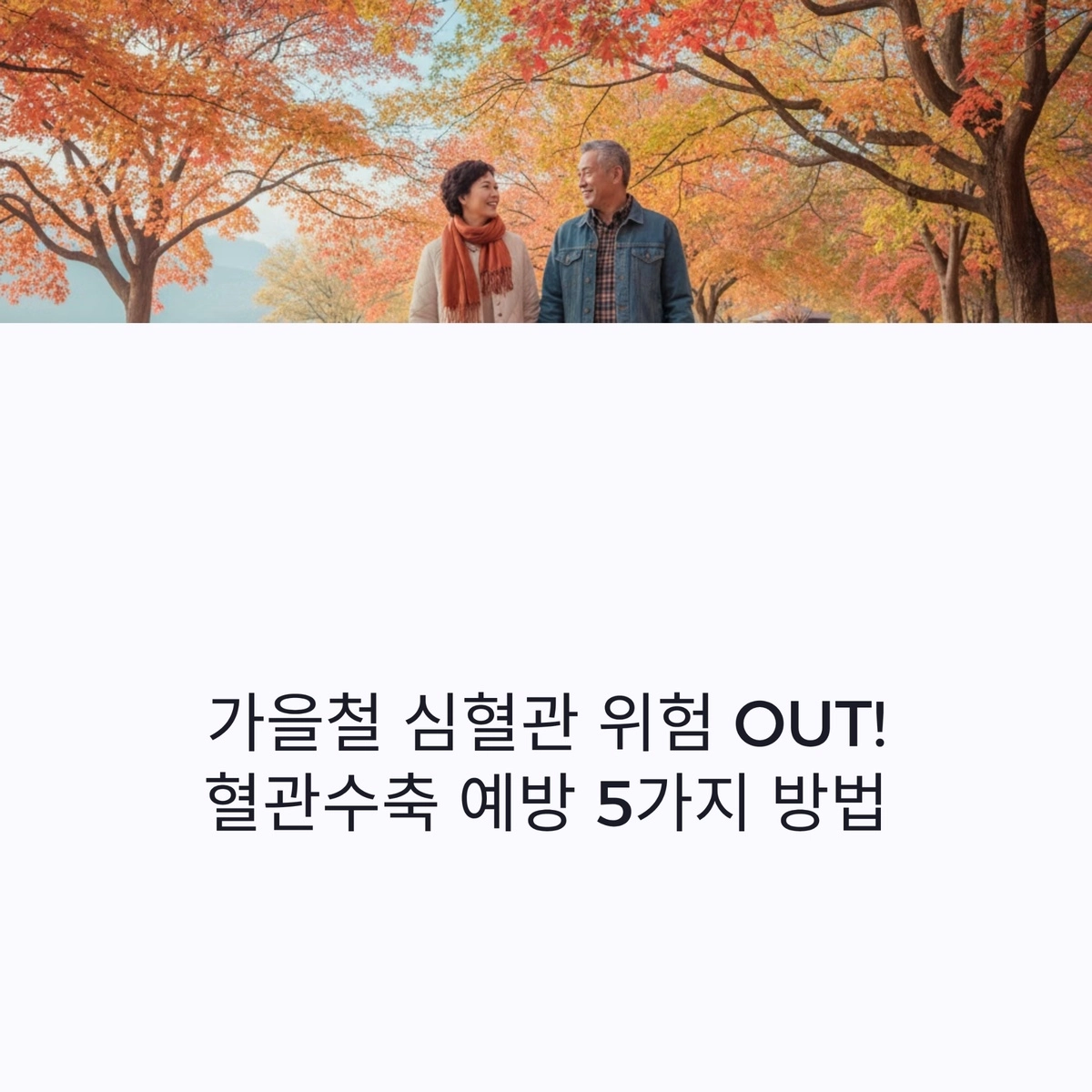 가을철 심혈관 질환 예방과 건강한 산책 장면 이미지