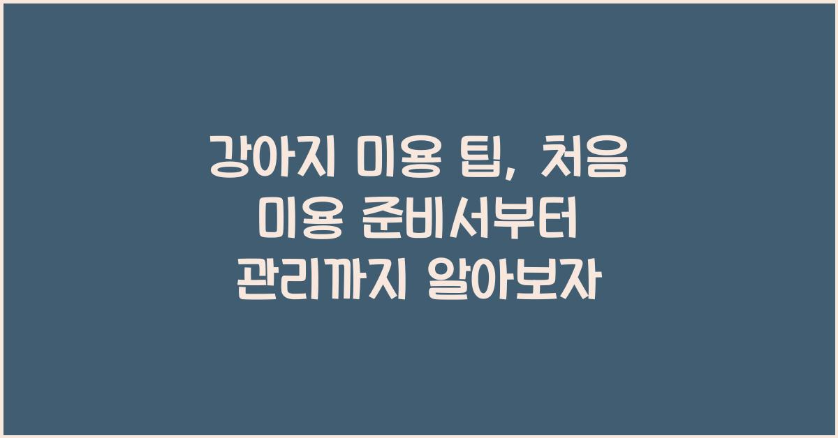 강아지 미용 팁