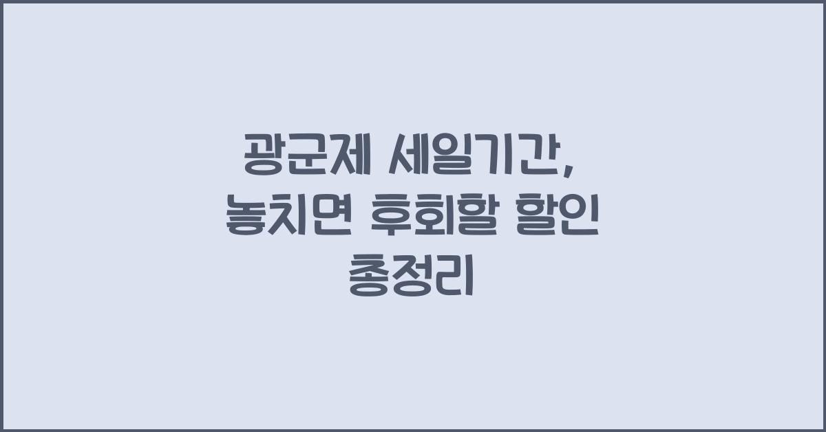 광군제 세일기간