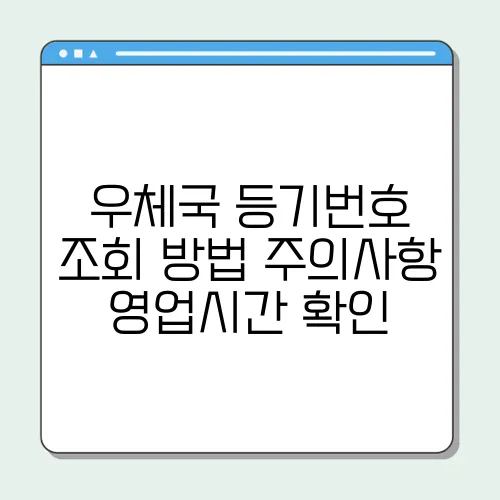 우체국 등기번호 조회 방법 주의사항 영업시간 확인