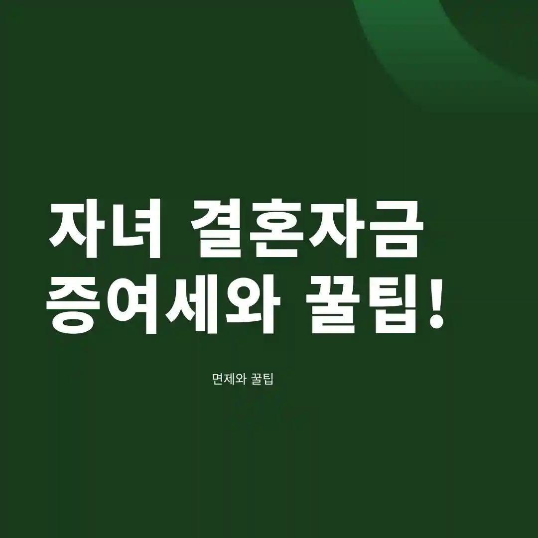 자녀 결혼자금 증여세
