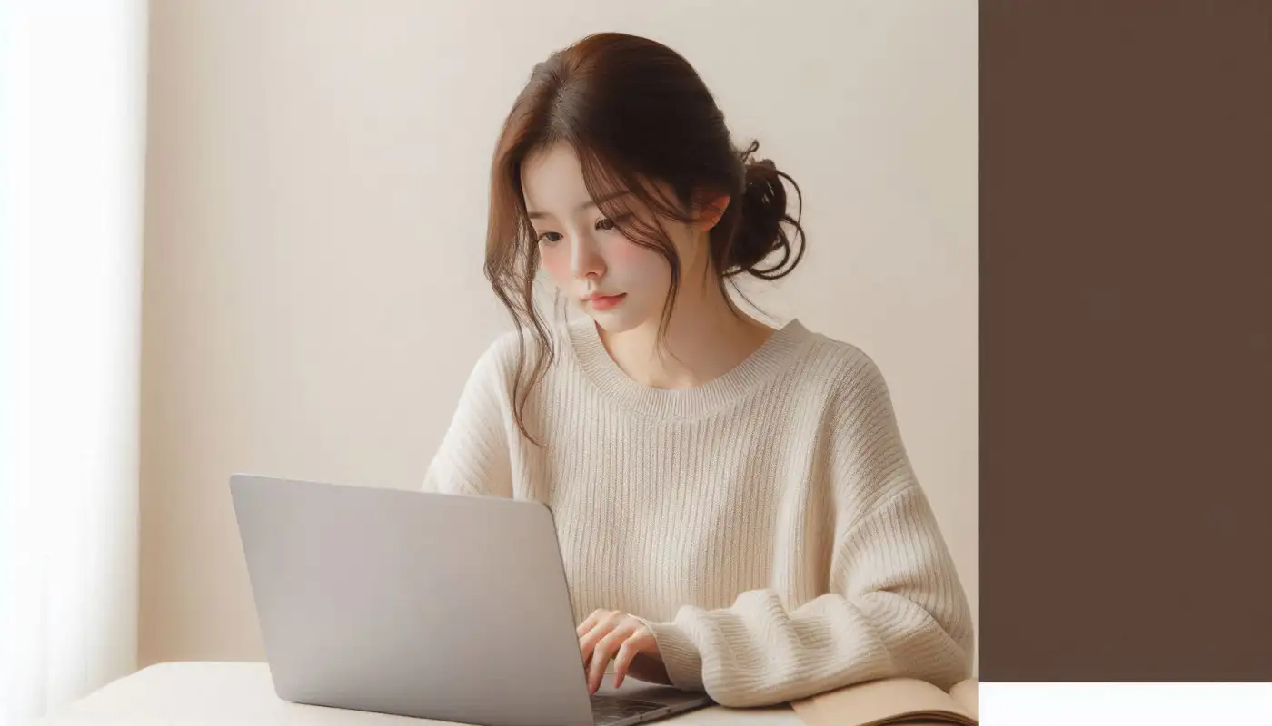 스테이킹-보상-주기-계산-방법을-알아보는-여성의-모습