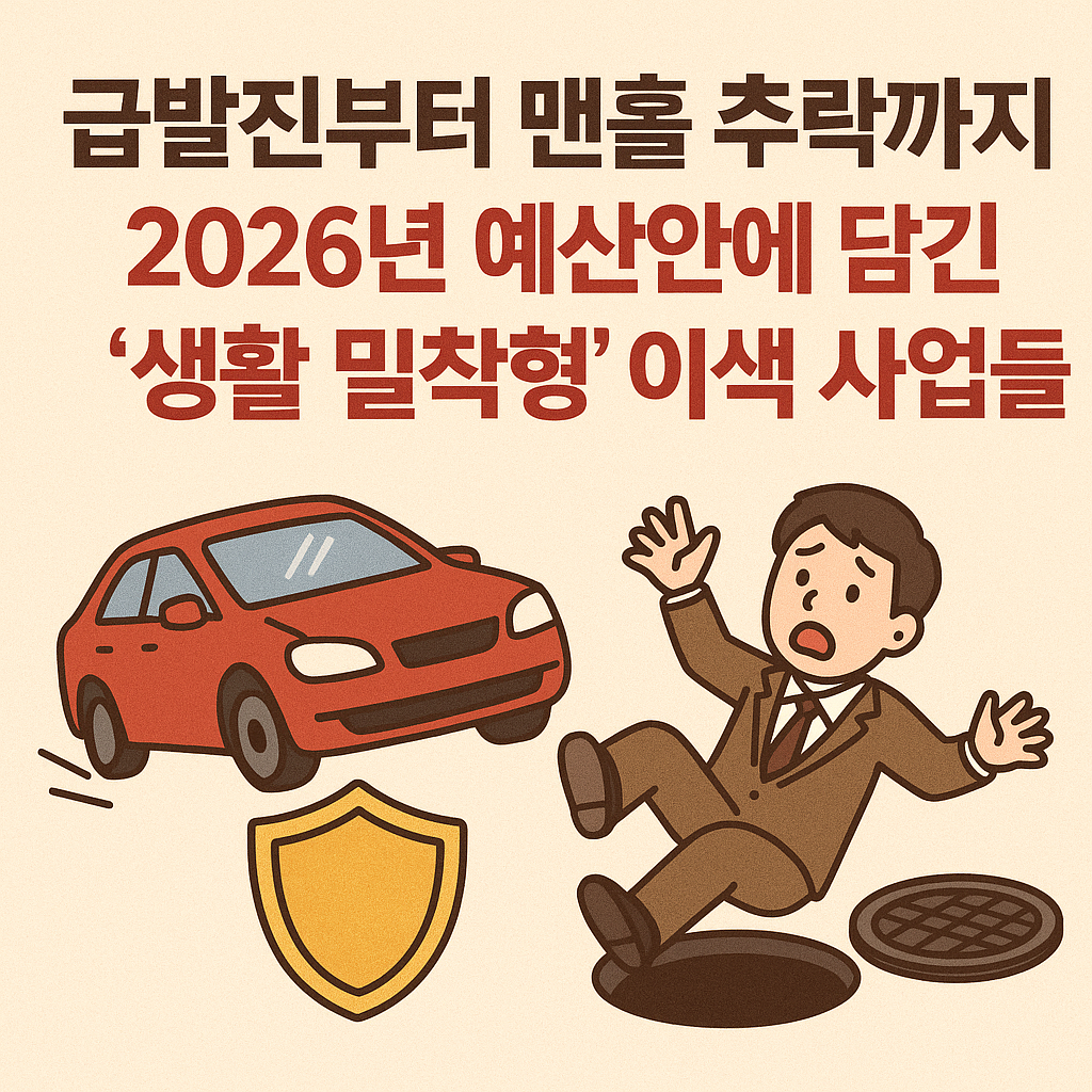 🛡️ 급발진부터 맨홀 추락까지! 2026년 예산안에 담긴 ‘생활 밀착형’ 이색 사업들