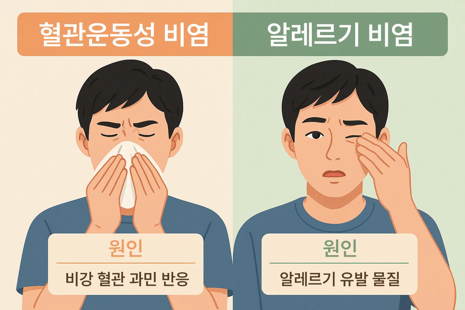 혈관운동성 비염과 알레르기 비염의 차이