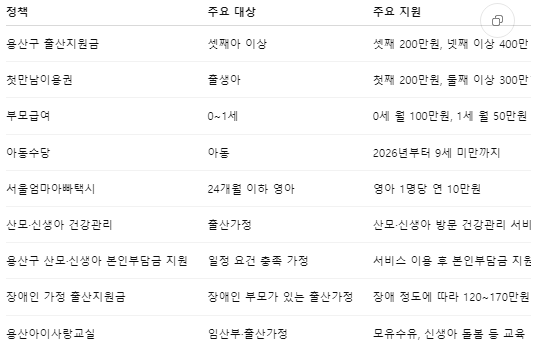 2026년 용산구 출산육아지원정책