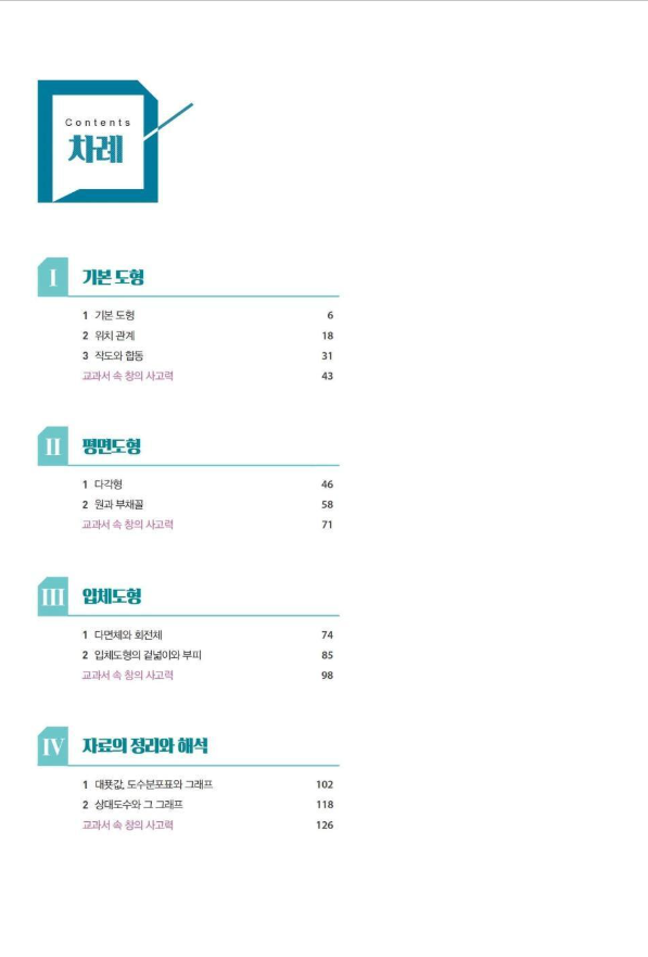 최고수준 수학 중 1-2 2026 목차