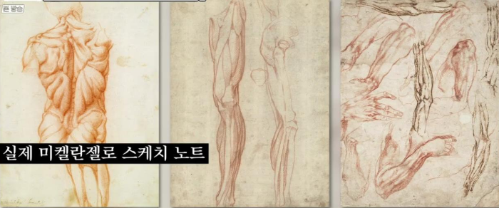 실제 미켈란젤로 스케치 노트