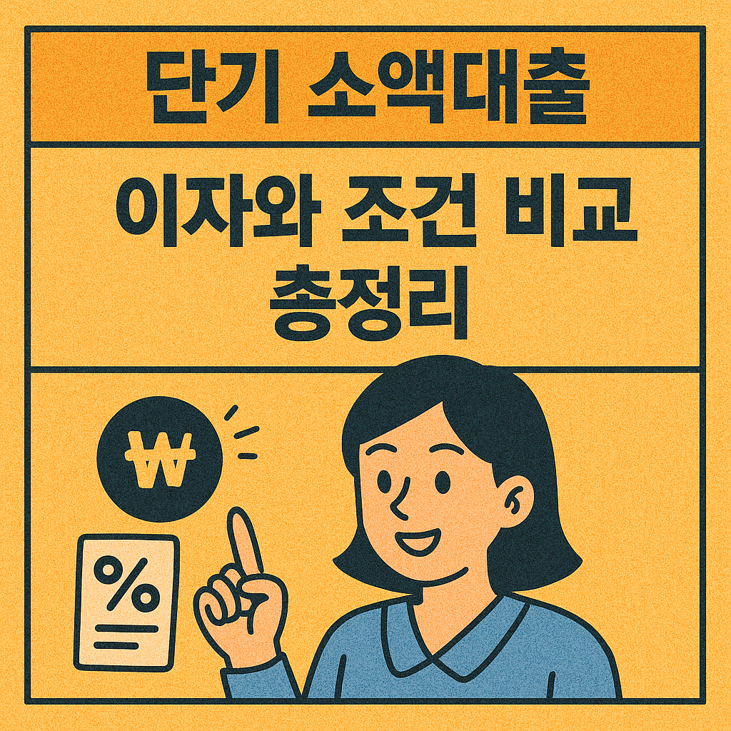 단기 소액대출, 이자와 조건 비교 총정리