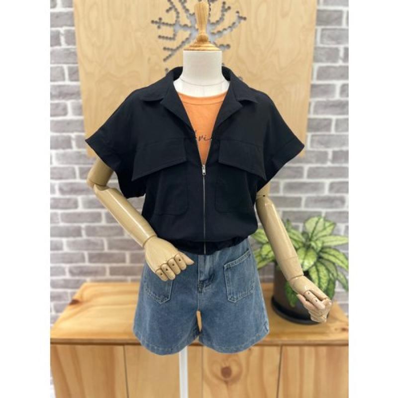 레코브 여성 스트링 숏 반팔 점퍼 LK61C6JP508X