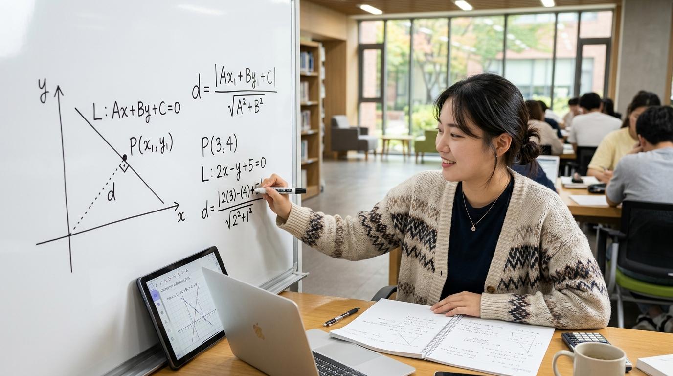 점과 직선 사이의 거리 공식