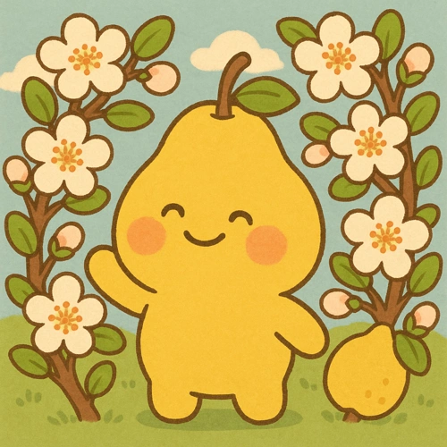 가지 끝에 핀 모과나무 꽃