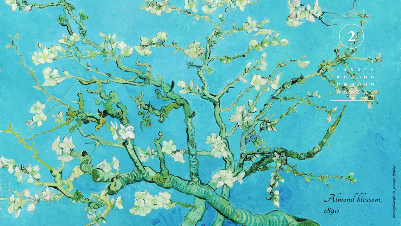06 고흐 아몬드나무 A - 2025년2월 노트북배경화면
