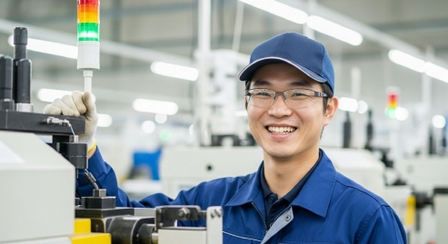 공장 노동자의 미소