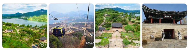 충청북도 제천 청풍문화재단지와 청풍호반 케이블카, 한벽루 전경