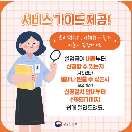 고용24 실업급여 쉬운 신청방법에 대한 설명 이미지