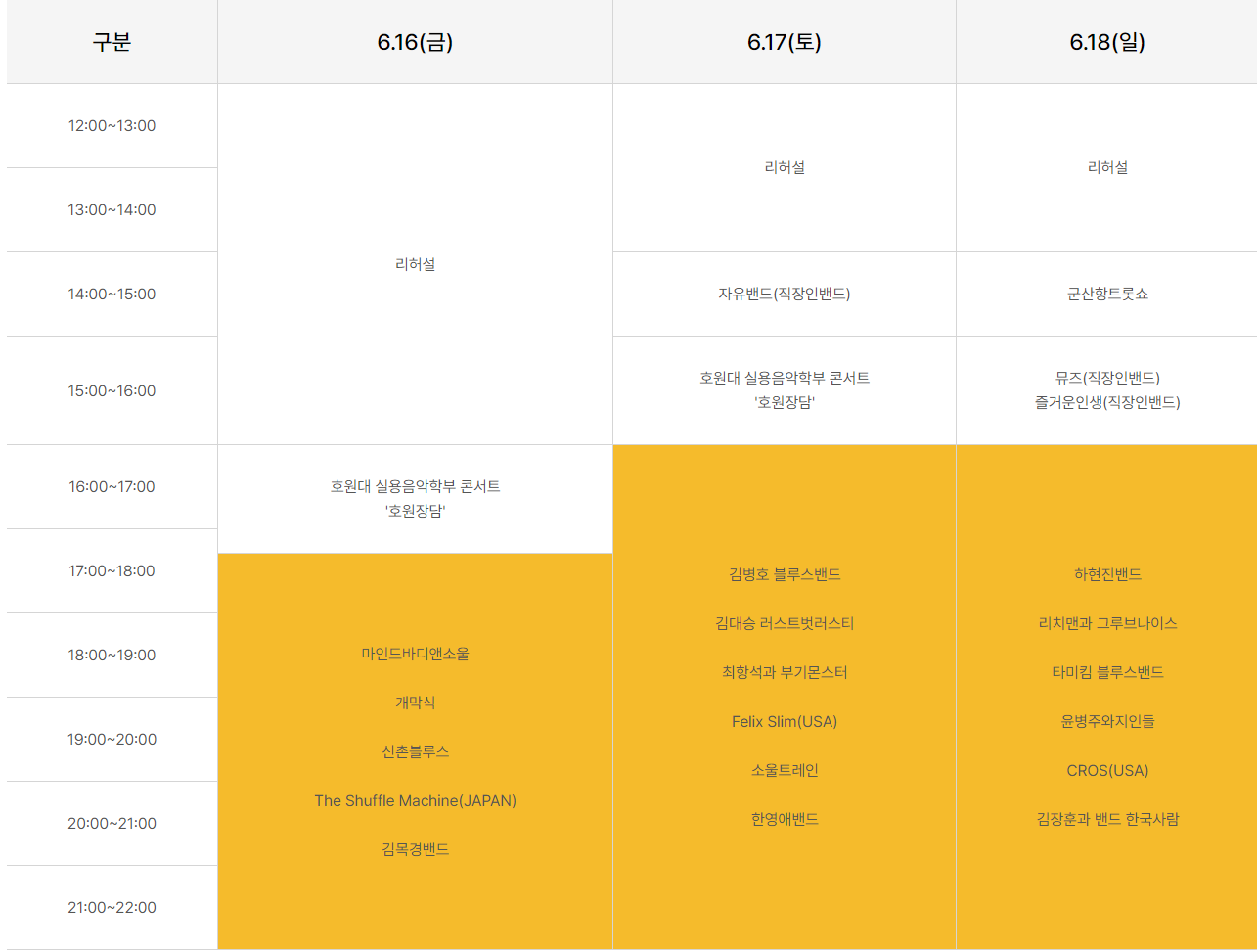 2024 군산 수제맥주&블루스 페스티벌 일정표