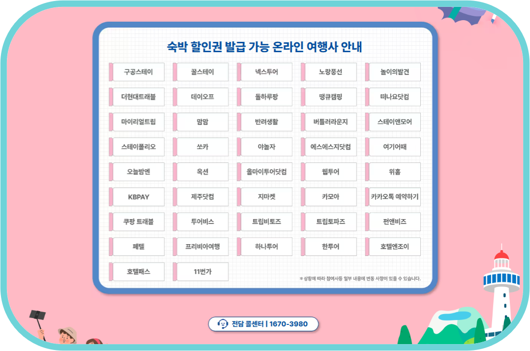 대한민국 숙박세일 페스타 숙박 할인권 온라인 여행사 안내